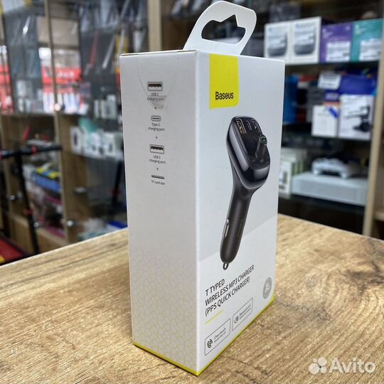 Фм-трансмиттер с быстрой зарядкой Baseus