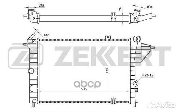 Радиатор охл. дв. Opel Vectra A 88- mk-1015 Zek