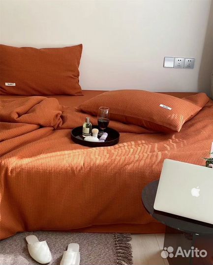 Комлект постельного Вафля однотон, Турция