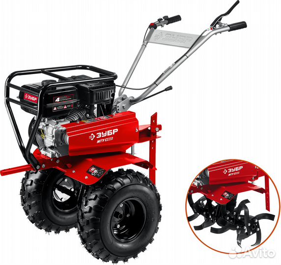 Усиленный бенз.мотоблок с пониж. передачей зубр