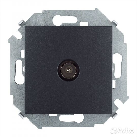 Simon 15 Графит Розетка TV одиночная, винт. зажим