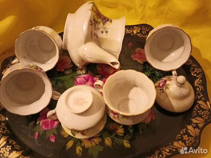 Ссср-Фарф2:Сервиз-Коростень.Дулево.Чайн.Пары+Бокал