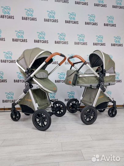 Новая коляска трансформер 2 в 1 (хаки)