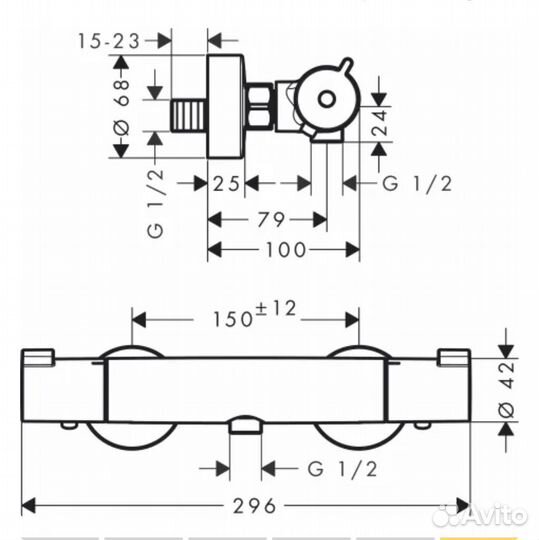 Термостатический смеситель Hansgrohe 13211000