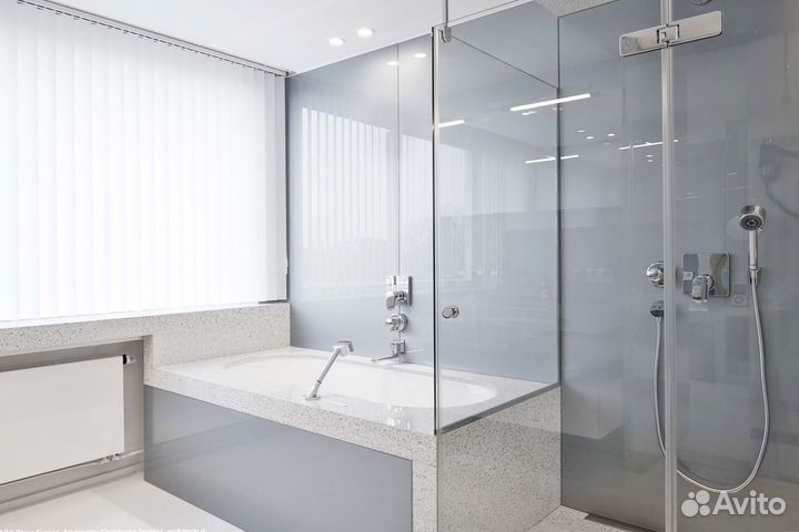 Перегородки из стекла в ванную под ключ