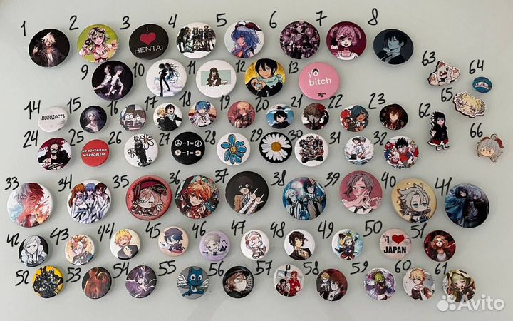 Значки с аниме, играми, комиксами
