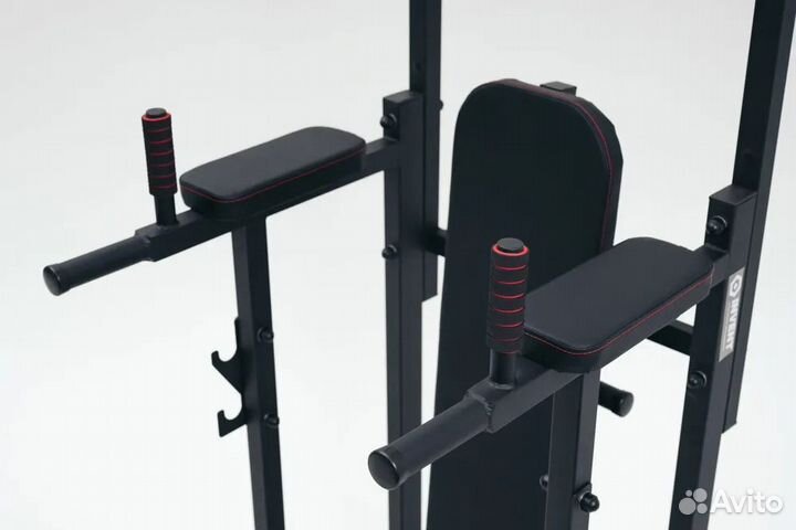 Напольный тренажер 4в1 со скамьей+гриф
