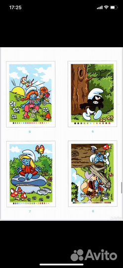 Раскраска по номерам смурфики