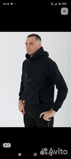 Зип худи черный/ темно синий