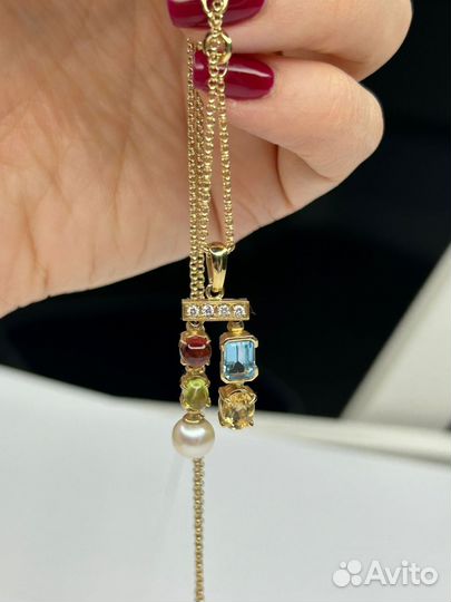 Золотой кулон подвеска с бриллиантами