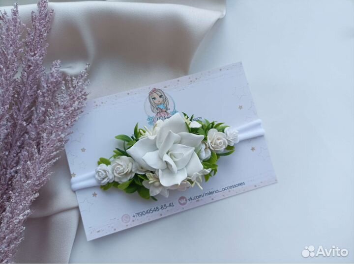 Ободок повязка венок заколки из цветов для волос