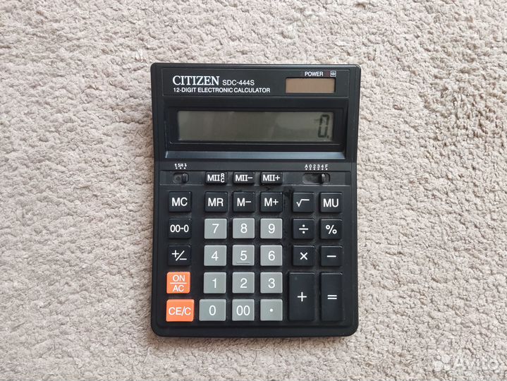 Калькулятор бухгалтерский citizen SDC-444S, черный