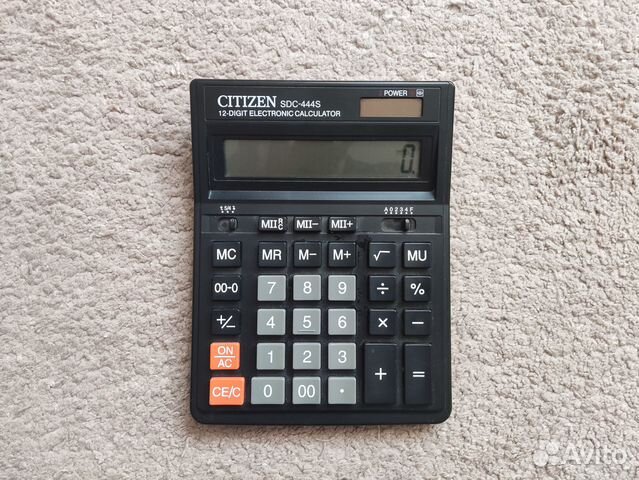 Калькулятор бухгалтерский citizen SDC-444S, черный