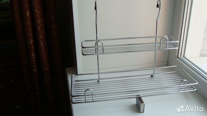 Навесная полка-держатель на рейлинг для кухни