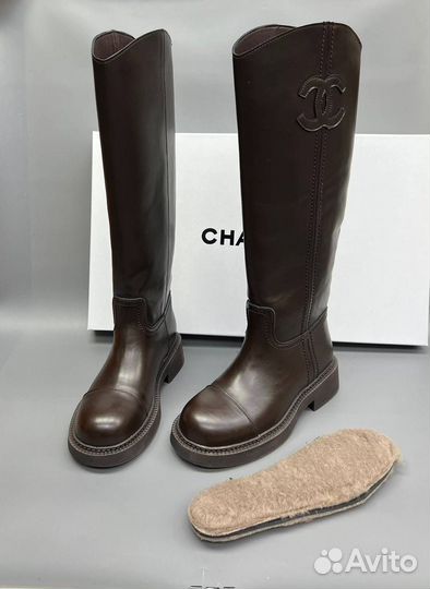 Сапоги женские chanel ботфорты
