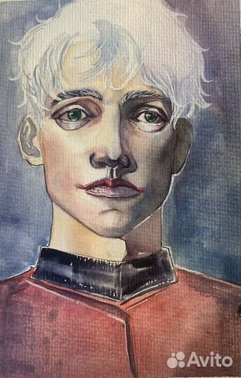 Мужской портрет акварелью