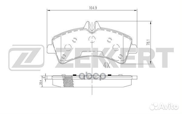 Колодки торм. диск. задн. MB Sprinter 4 6-t (90