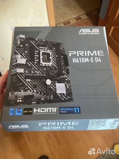 Материнская плата asus prime H610-E D4 + i3 12100F