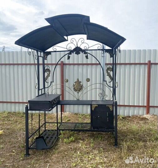 Мангал с печкой под казан