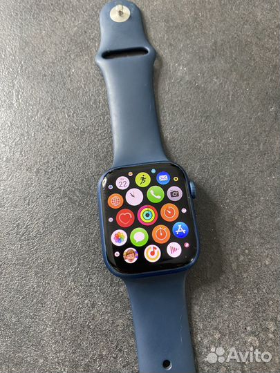 Часы apple watch 7 45 mm blue