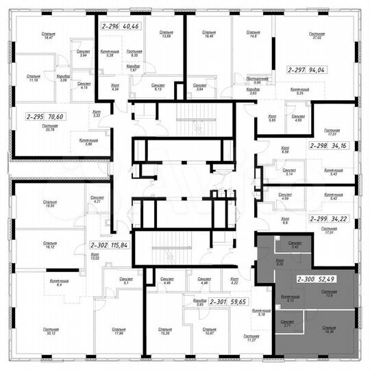 1-к. квартира, 52,6 м², 33/36 эт.