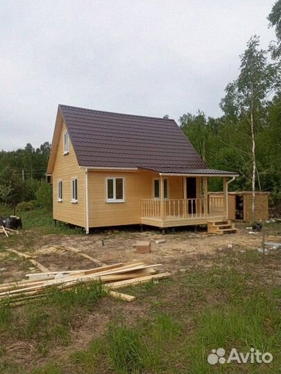 Каркасный дом 6х7 с террасой