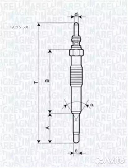 Magneti marelli 062900027304 Свеча накаливания ren