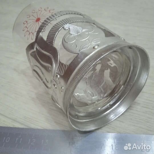 Винтажный подстаканник с тонкостенным стаканом