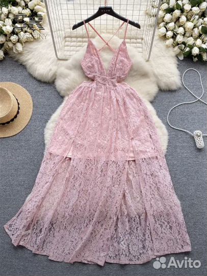 Платье длинное с открытой спиной