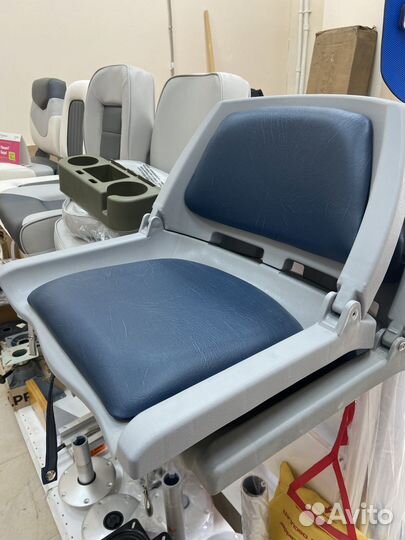 Кресло складное мягкое, цвет серый/синий