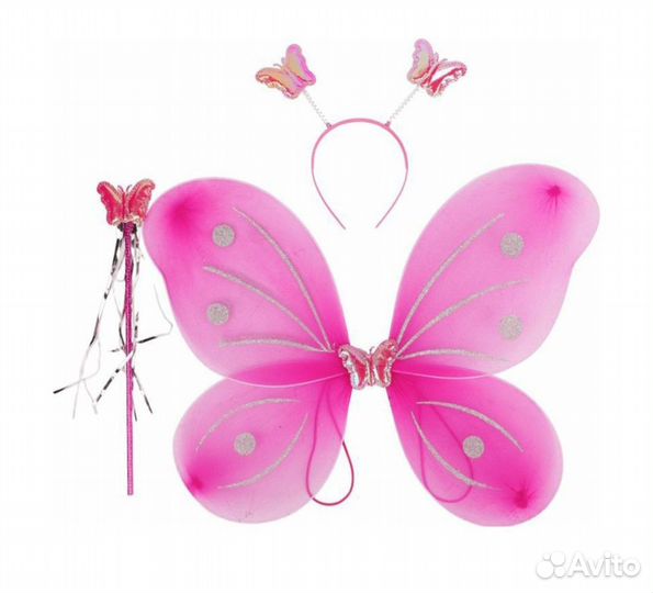 Крылья бабочки, ободок. волшебная палочка