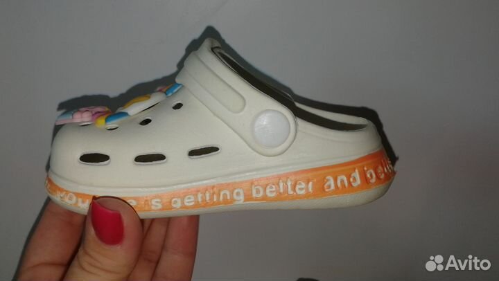 Кроксы резиновые шлепанцы для девочки 19