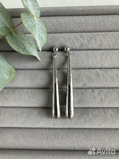 Серьги позолоченные длинные