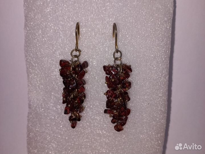 Серьги с гранатом