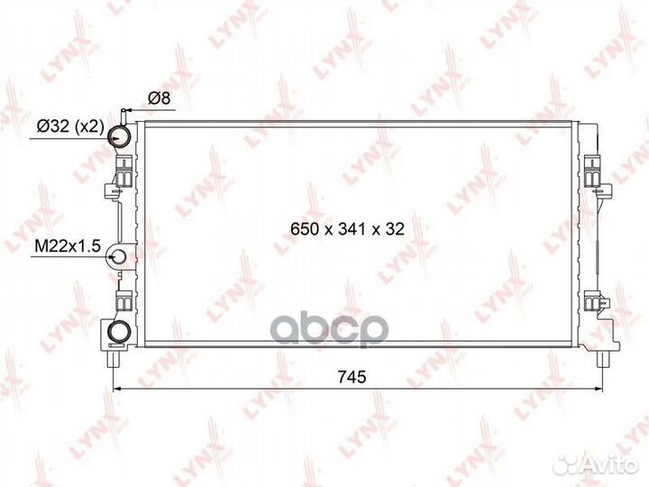 Радиатор системы охлаждения RM1114 lynxauto