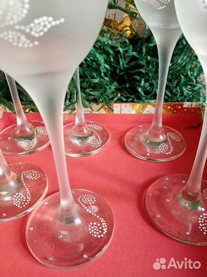 Фужеры, бокалы ручная роспись