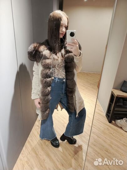 Парка с натуральным мехом 40 / 42