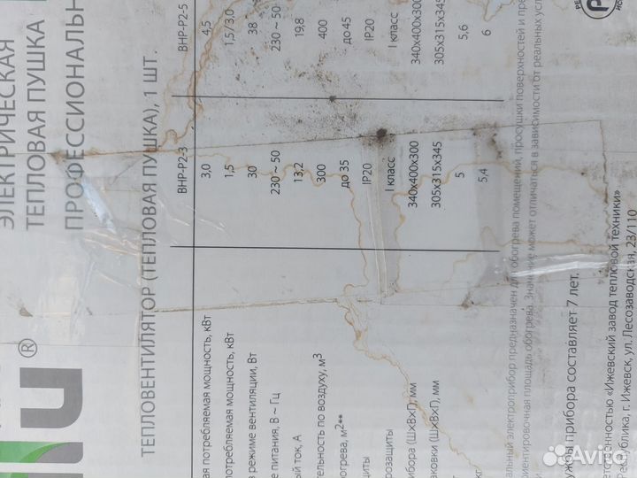 Пушка тепловая электрическая