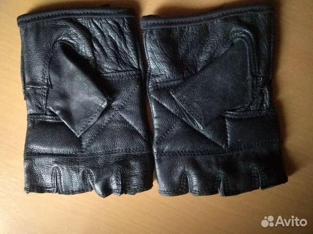 Перчатки митенки кожаные