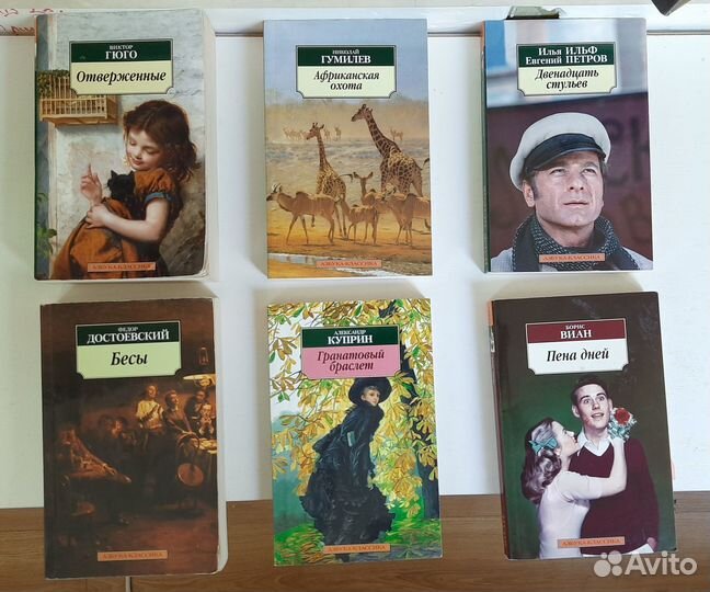 Книги. Гюго, Гумилев, Виан, Куприн, Достоевский