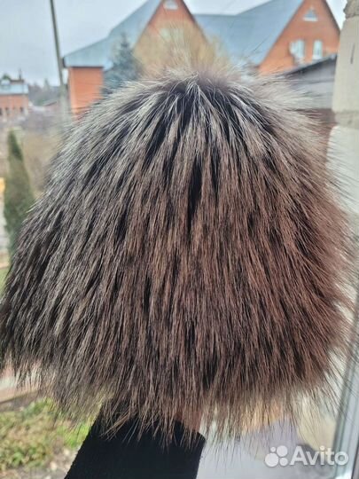 Шапка зимняя из натурального меха чернобурки