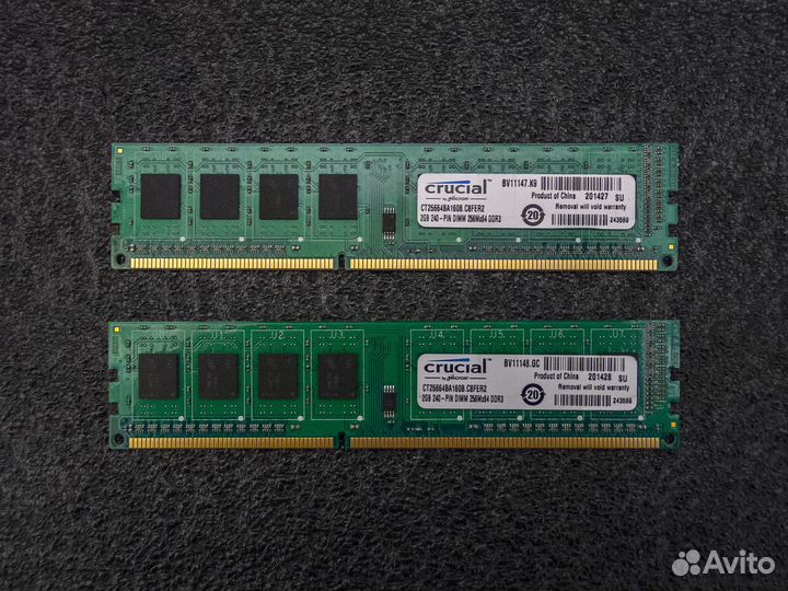 DDR3 2x2gb 1600mhz 1rank CL11-11-11-28 Crucial