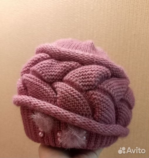 Шапка зимняя женская вязанная