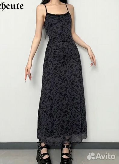 Платье сарафан y2k S винтаж