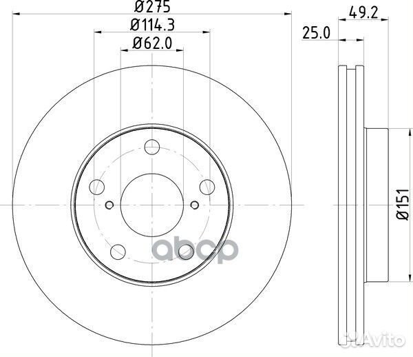 Диск тормозной перед ND1015K nisshinbo