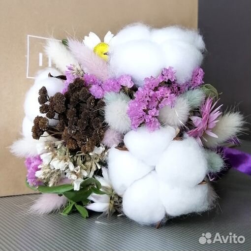 Букет с хлопком