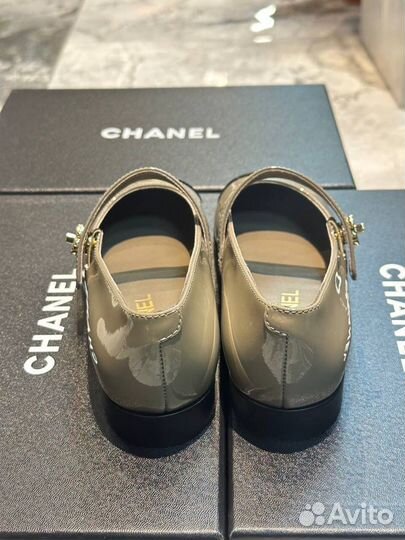 Туфли балетки Chanel Mary Janes Шанель premium