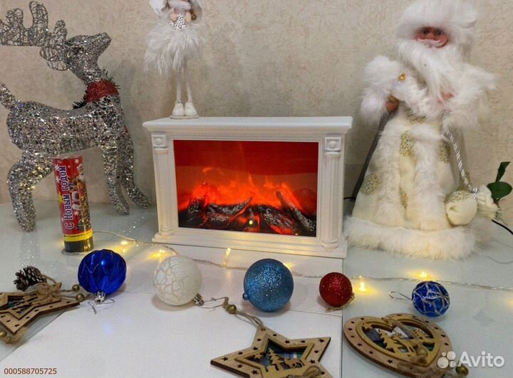 Декоративный камин настольный квадратный