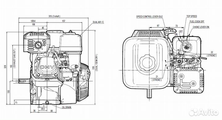 Бензиновый двигатель Honda GP200 (оригинал)