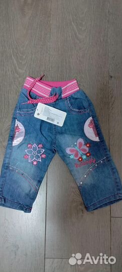 Джинсы новые на девочку рост 80